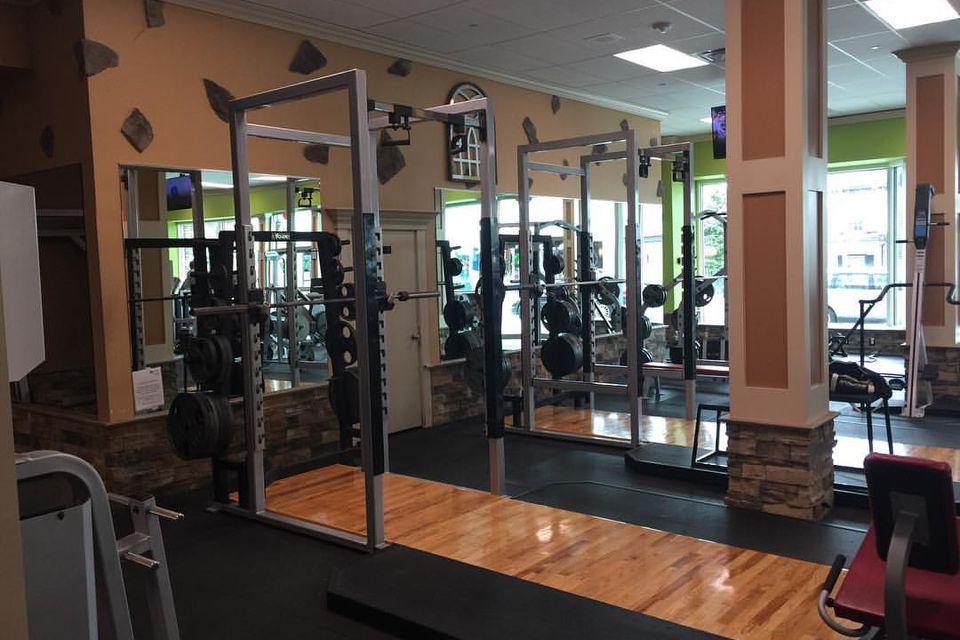 The squat racks at Maximus Gym in Riverhead