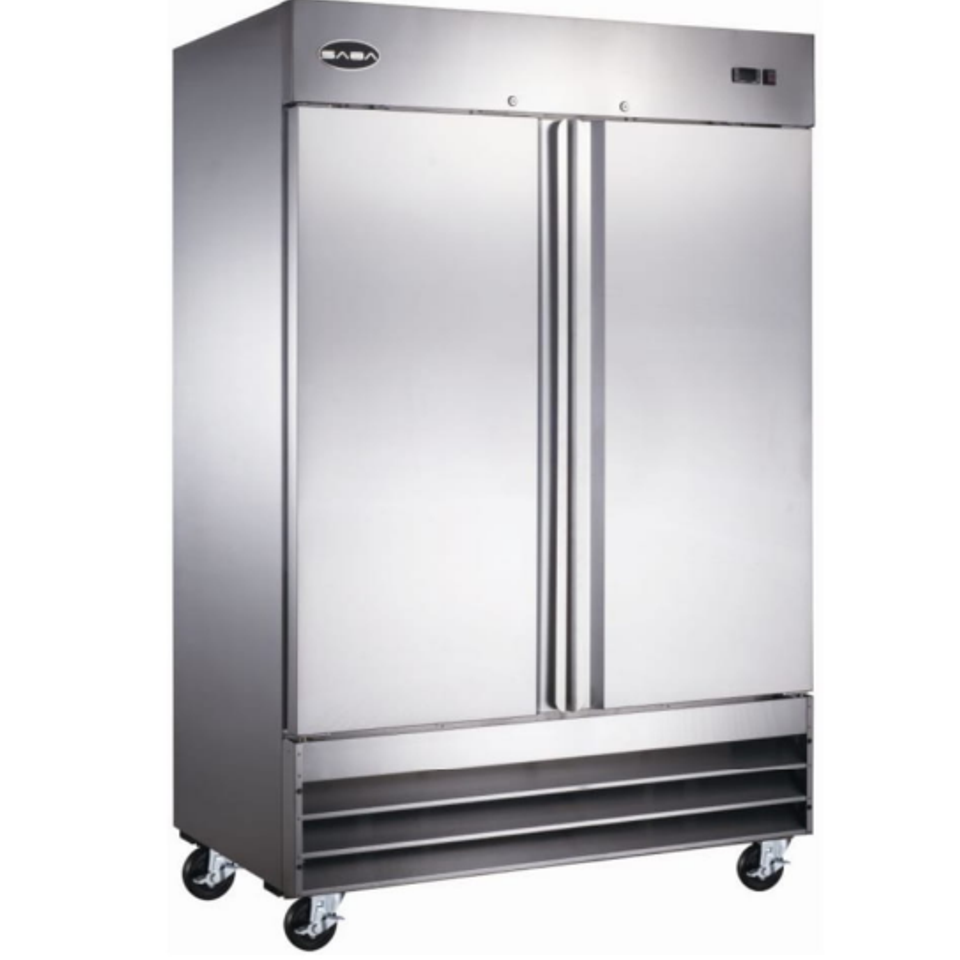 Commercial Restaurant Reach In Cooler or Freezer with Two Solid Stainless Steel Doors