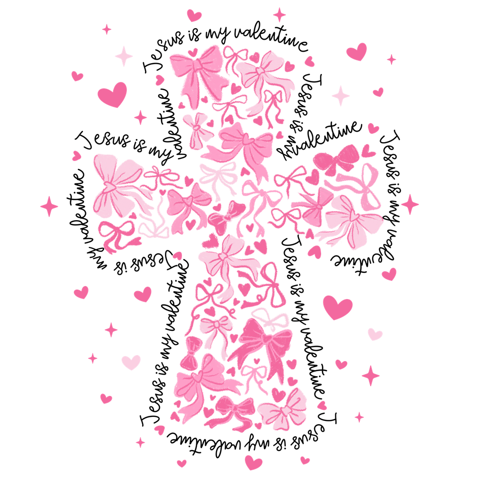 Val   0010 seasons   valentine’s day cross with bows