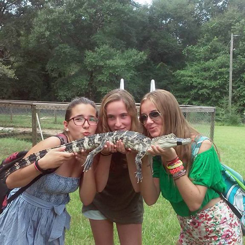 Three girls and a gator