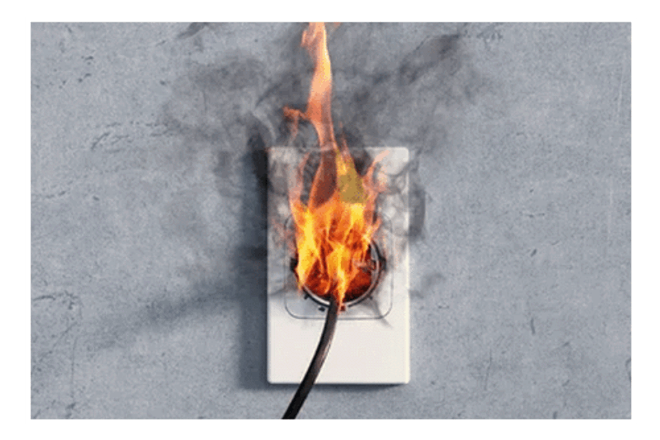 Electrical plug fire