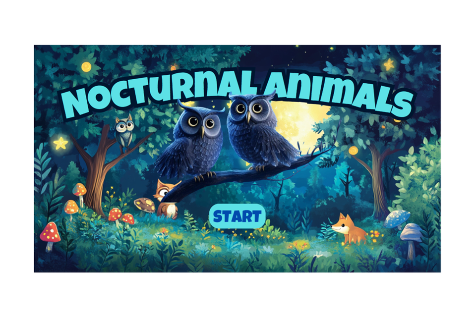 Nocturnal animals   kids interactive quiz game