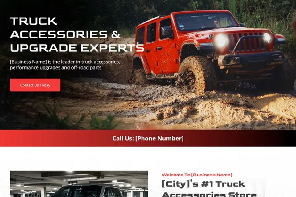 Truck accessories store website design original