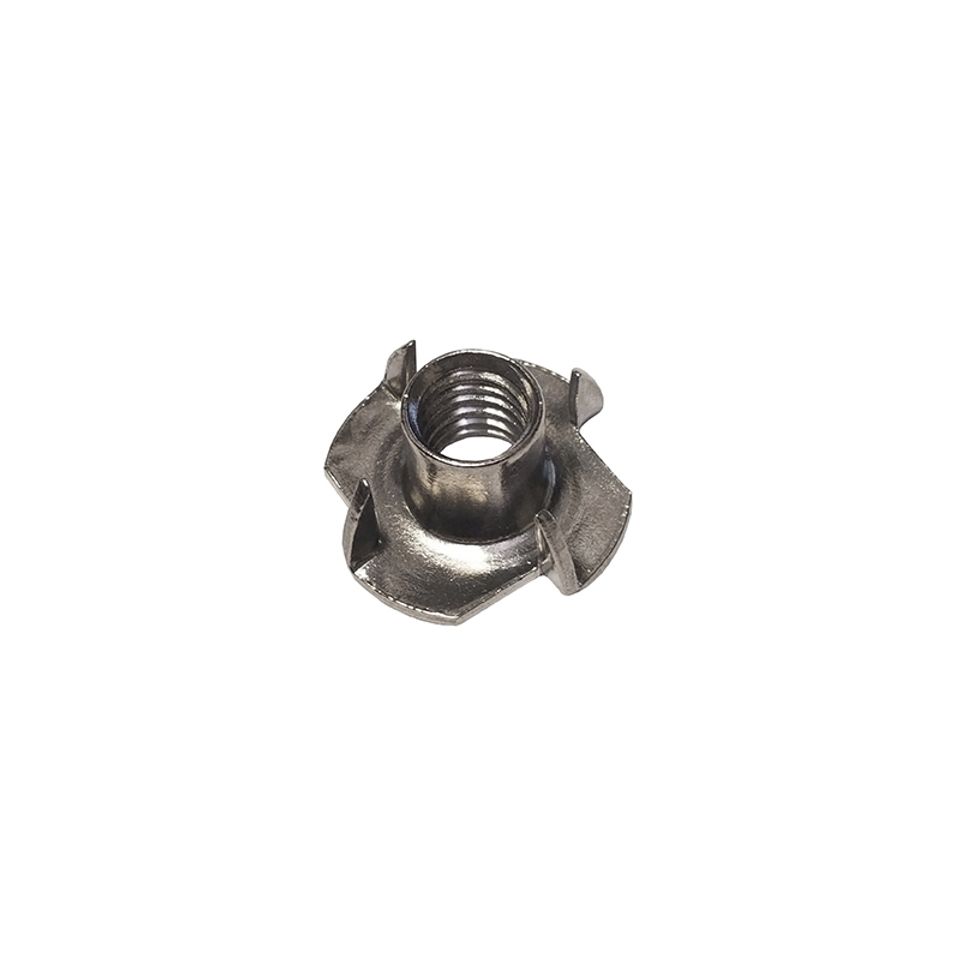 T nuts 4 prongs zinc plated