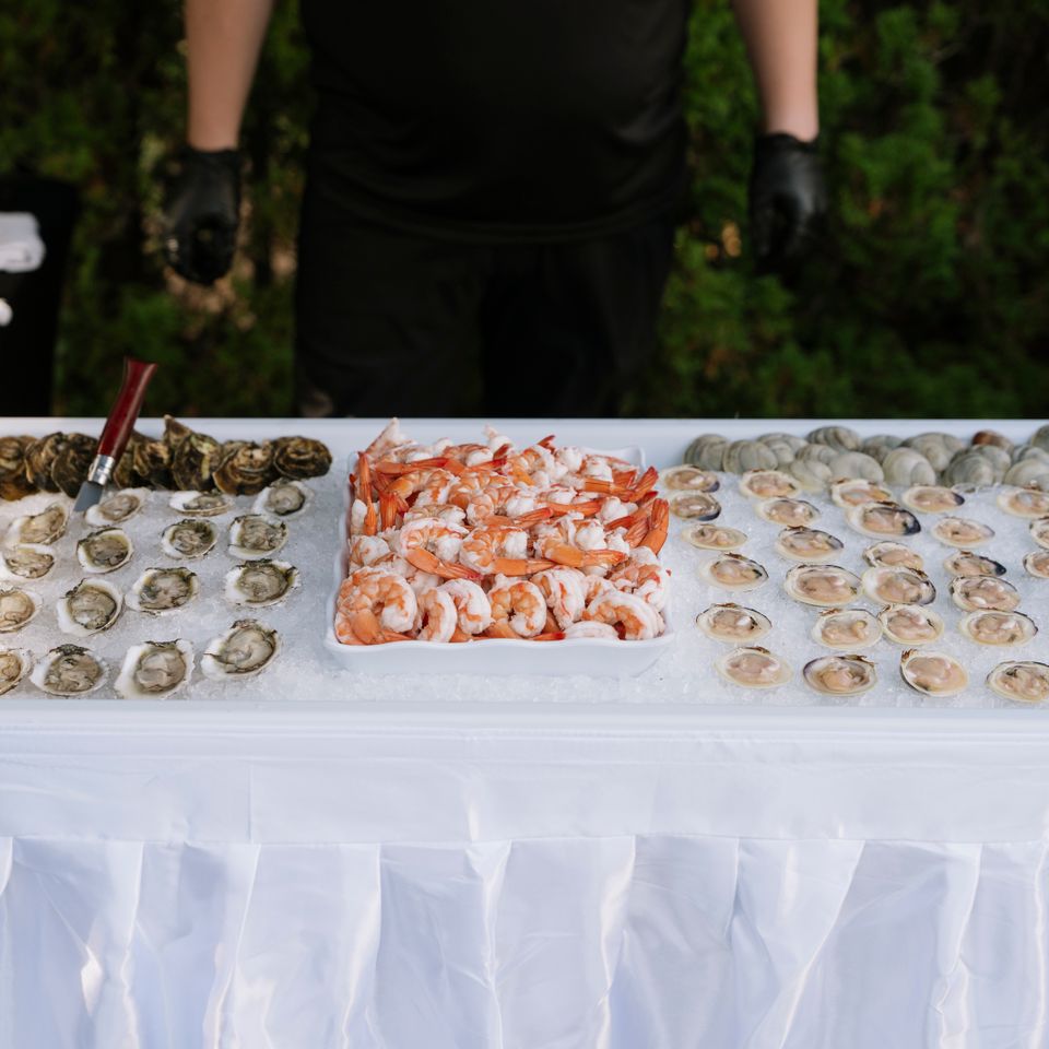 Clams and shrimp raw bar, Shore2Shore Shucking of Long Island