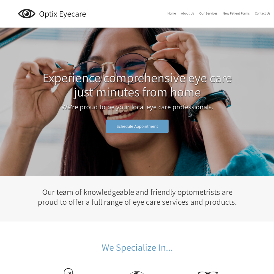 Eye care website design theme