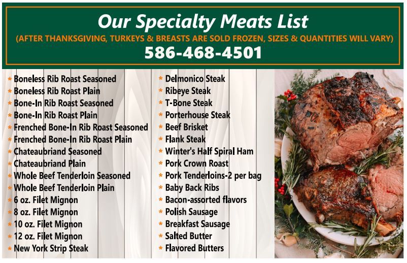 Specialty meats