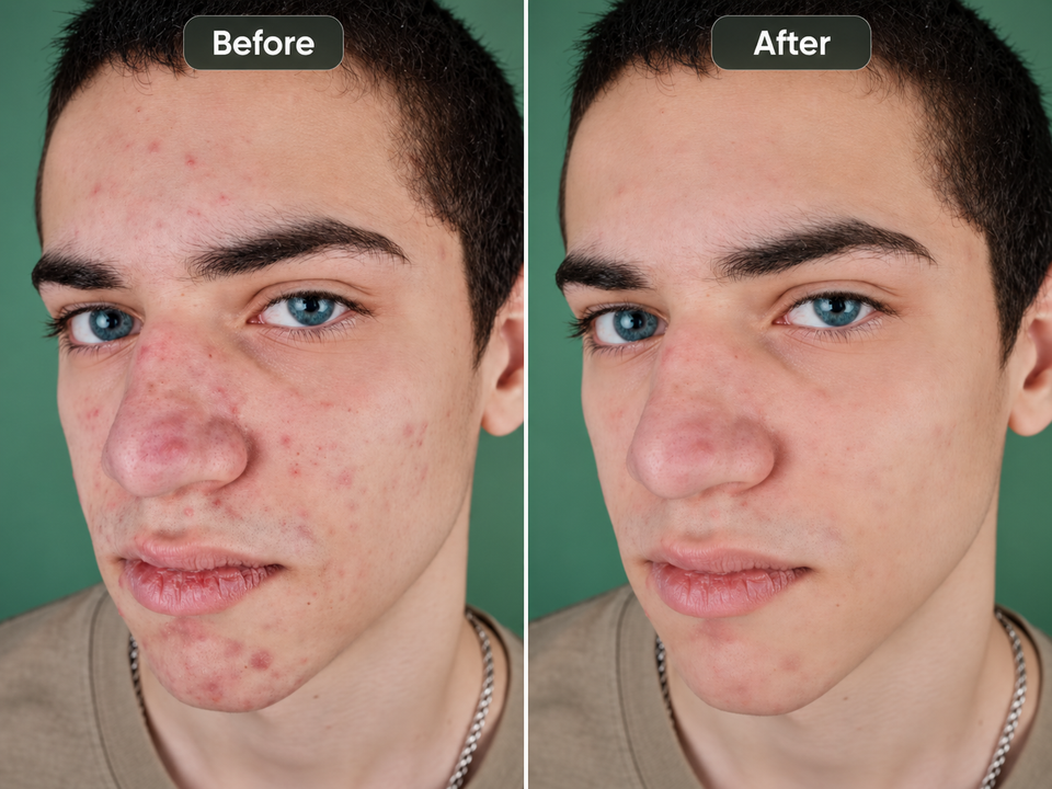 Before and after acne skin comparison folsom ca