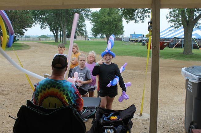 Kids with balloons