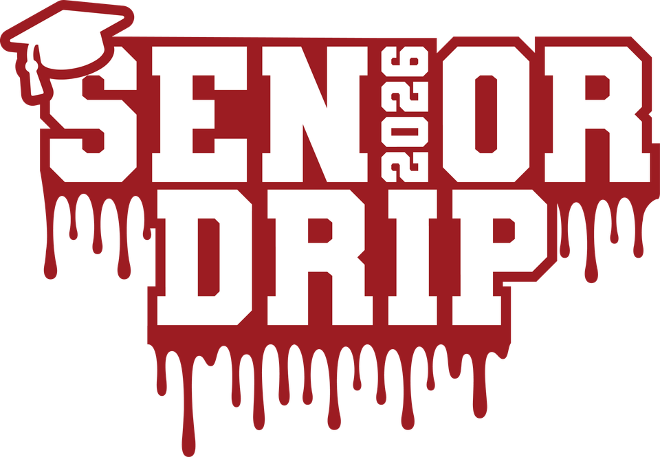 School   senior drip red