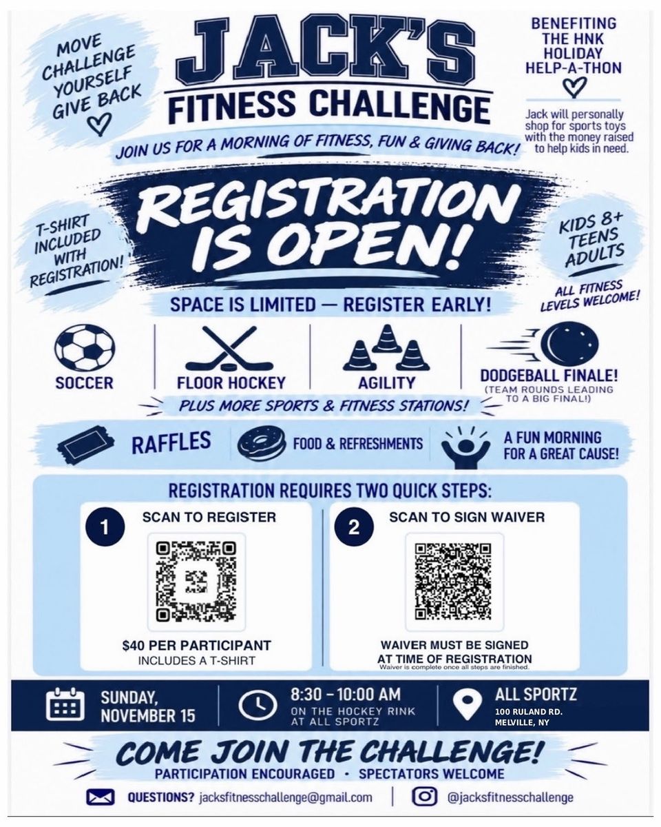 Jacks fitness challenge registration flyer