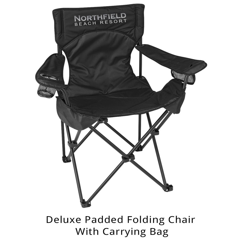 Deluxe padded folding chair with carrying bag