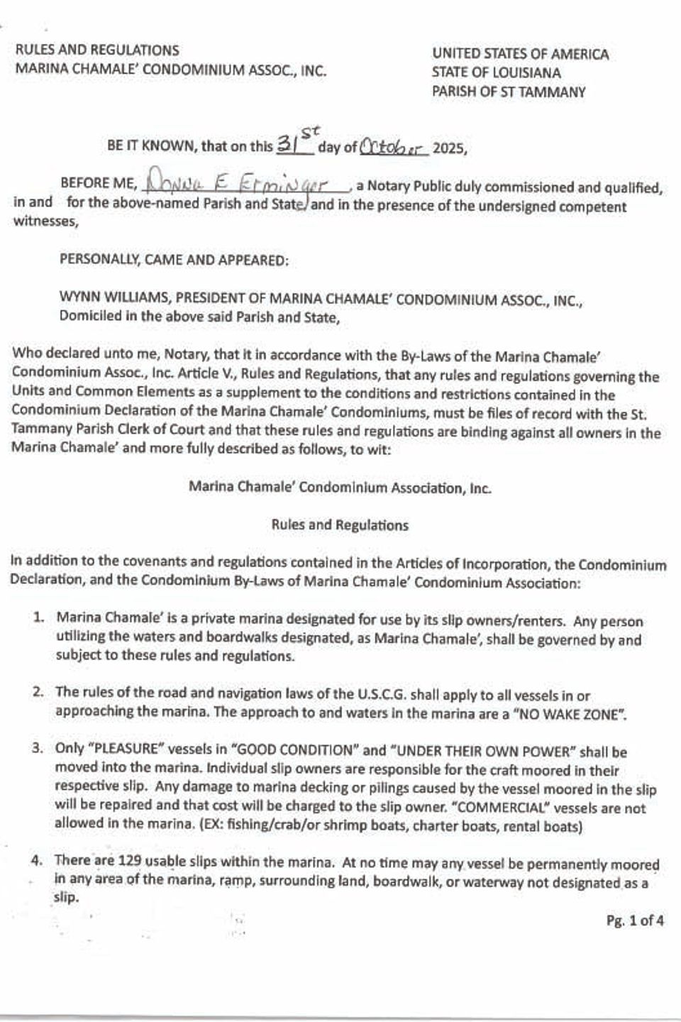 2025 rules and regs  pg 1