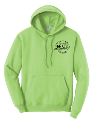Lime green hoodie front