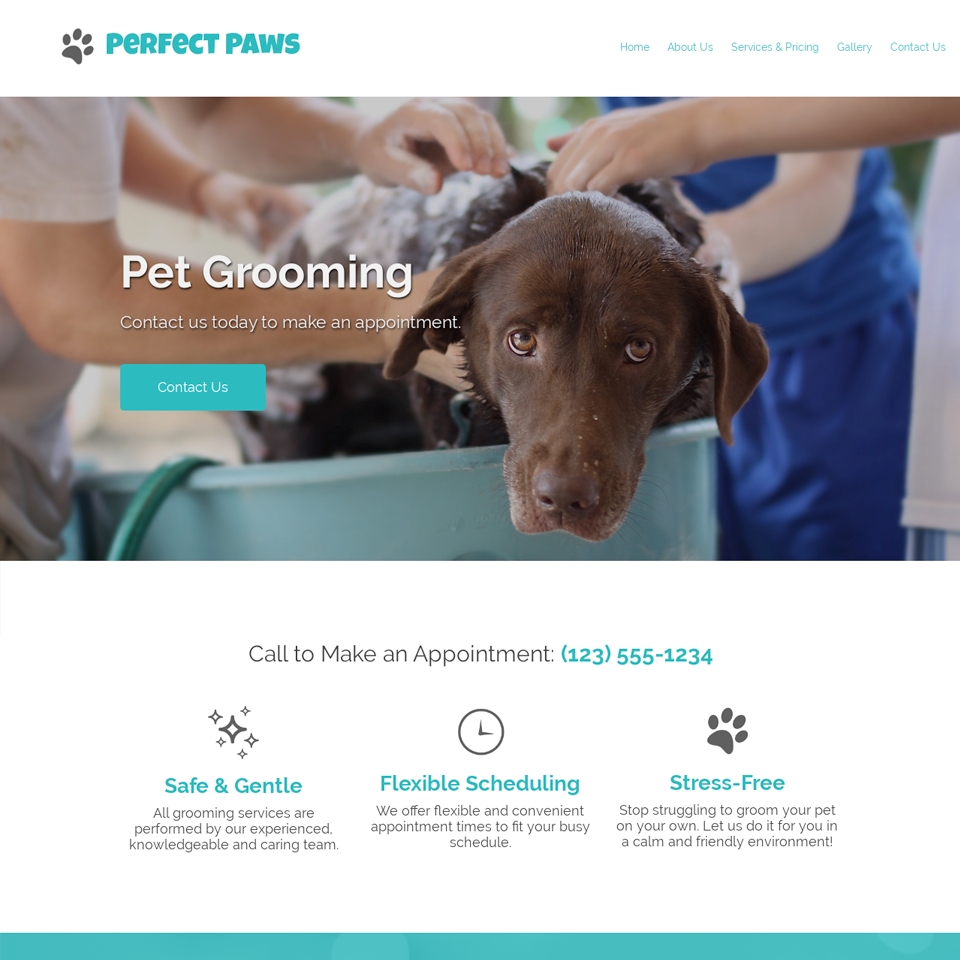 Pet grooming website theme 960x960
