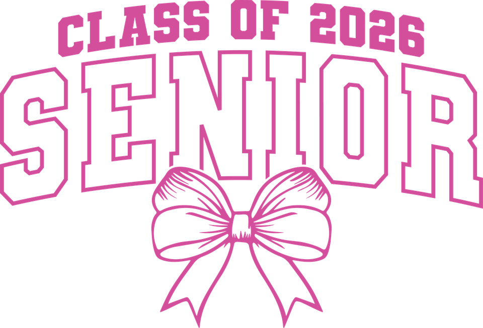 School   class of 2026 senior pink bow