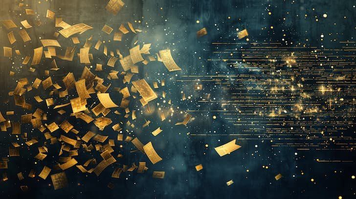 Digital photo symbolizing pages being sent 