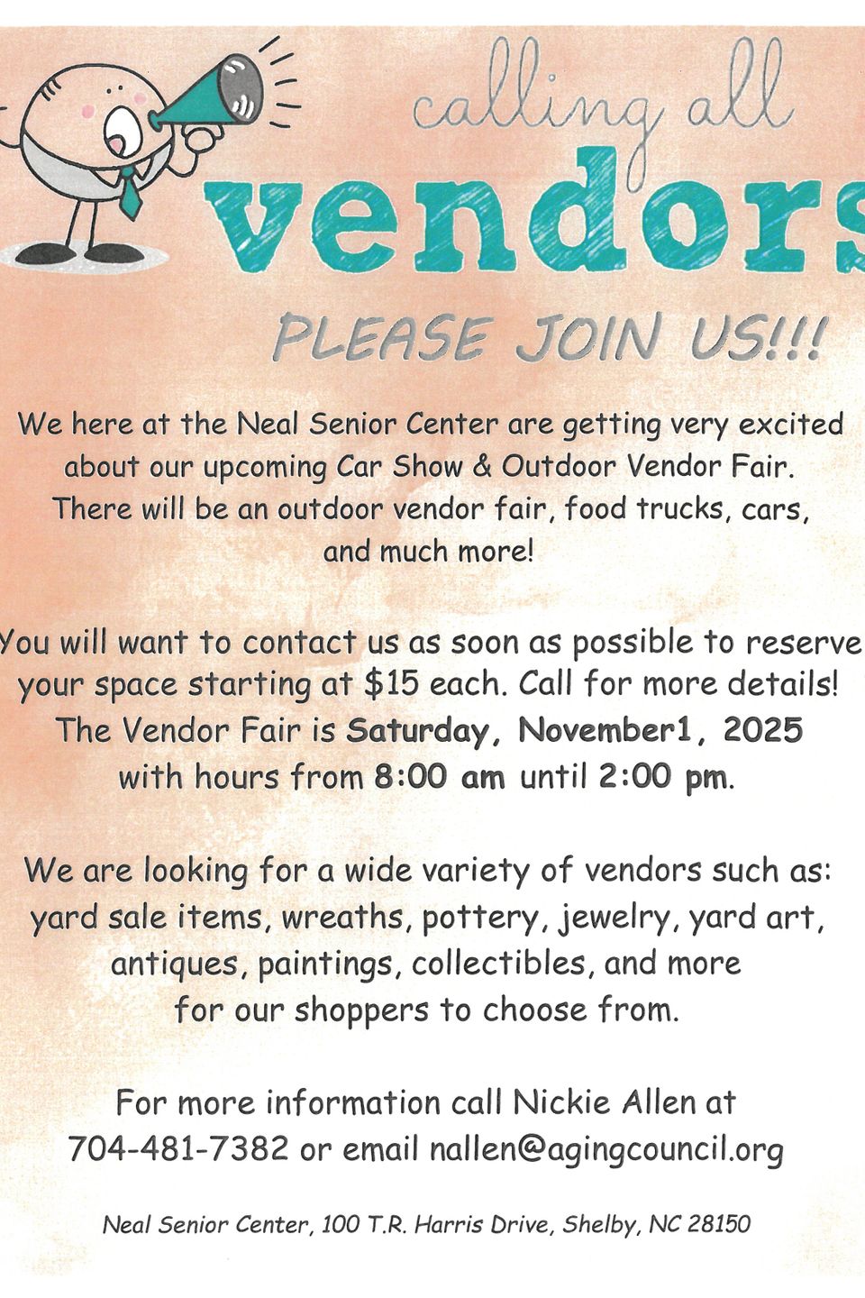 Car show vendor flyer 1