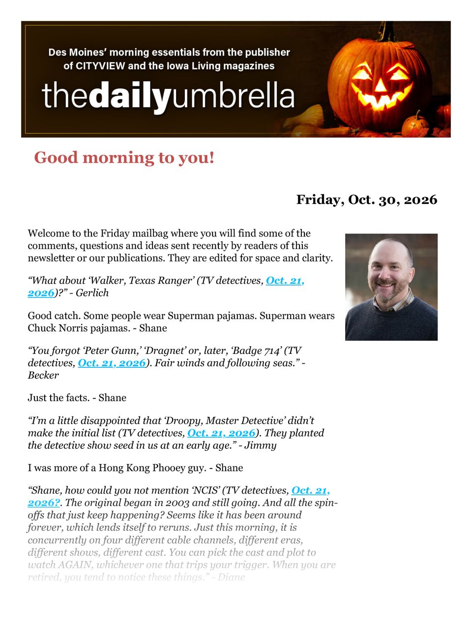 Du oct. 30  early voting breaks records  favorite halloween treats  when does a joke become a dad joke  1
