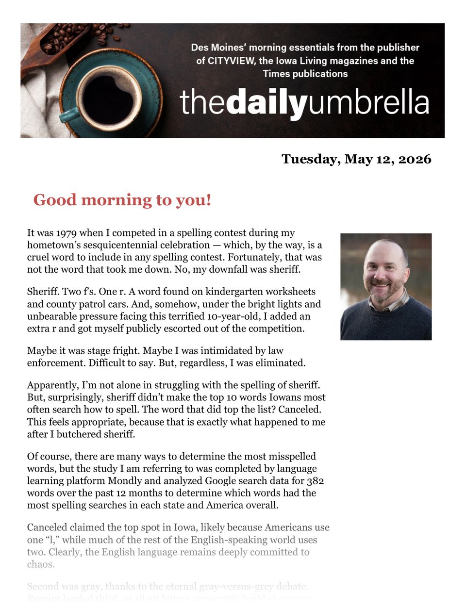 Daily umbrella may 12  dmacc unveils new trades center  local james beard award finalist  what do you call a happy cowboy  1