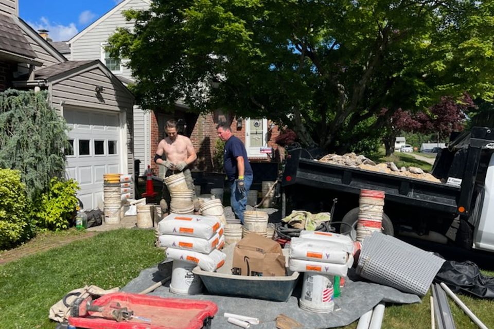 Supplies in yard