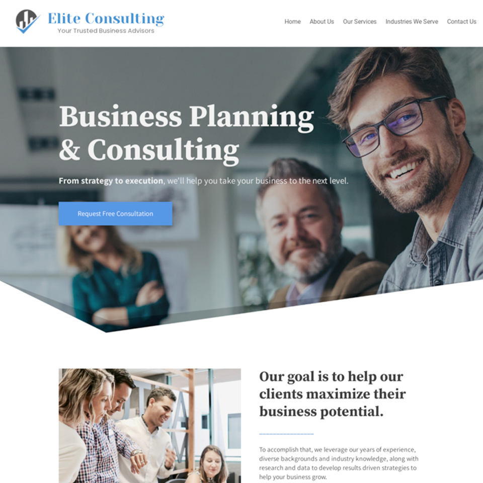 Business consulting website template
