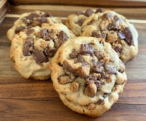 Reese's cookies, packed with peanut butter and Reese's cups in every bite.