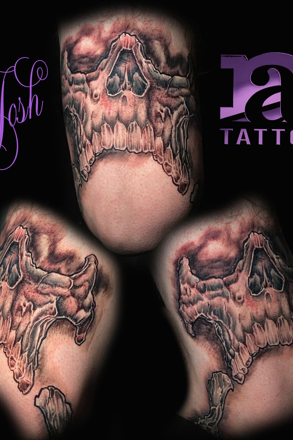 Josh skull around bent knee