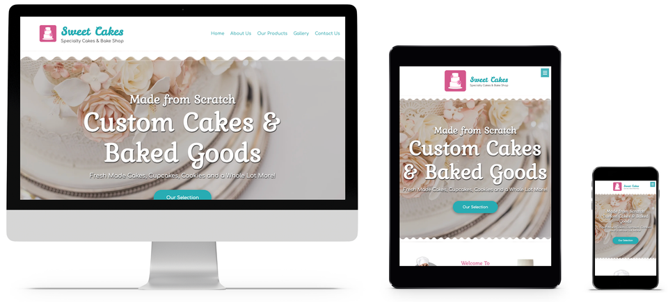 Specialty cakes sweet shop website design
