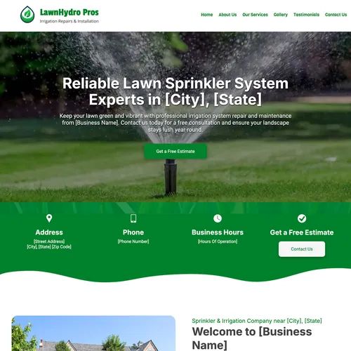 Irrigation company website design theme original