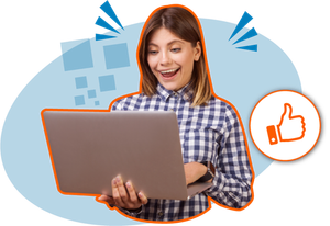 Awf agent holding laptop