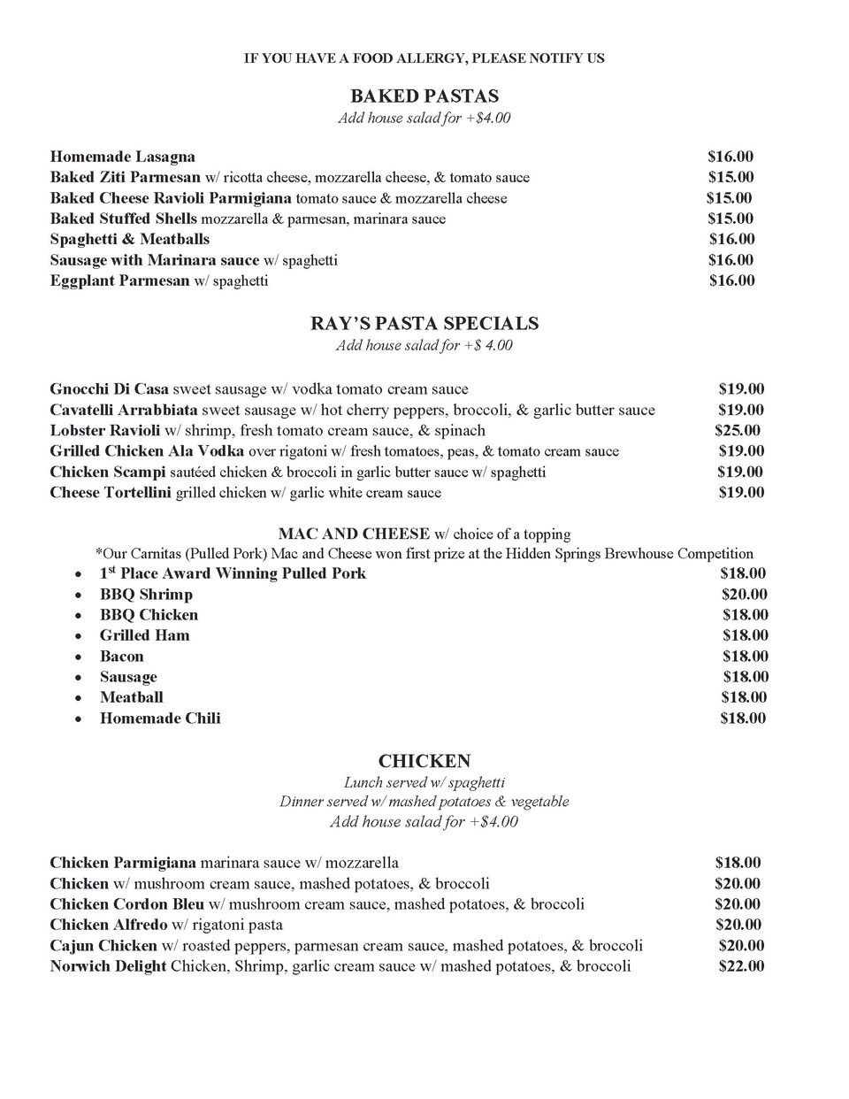 Lunch menu rays  page 4