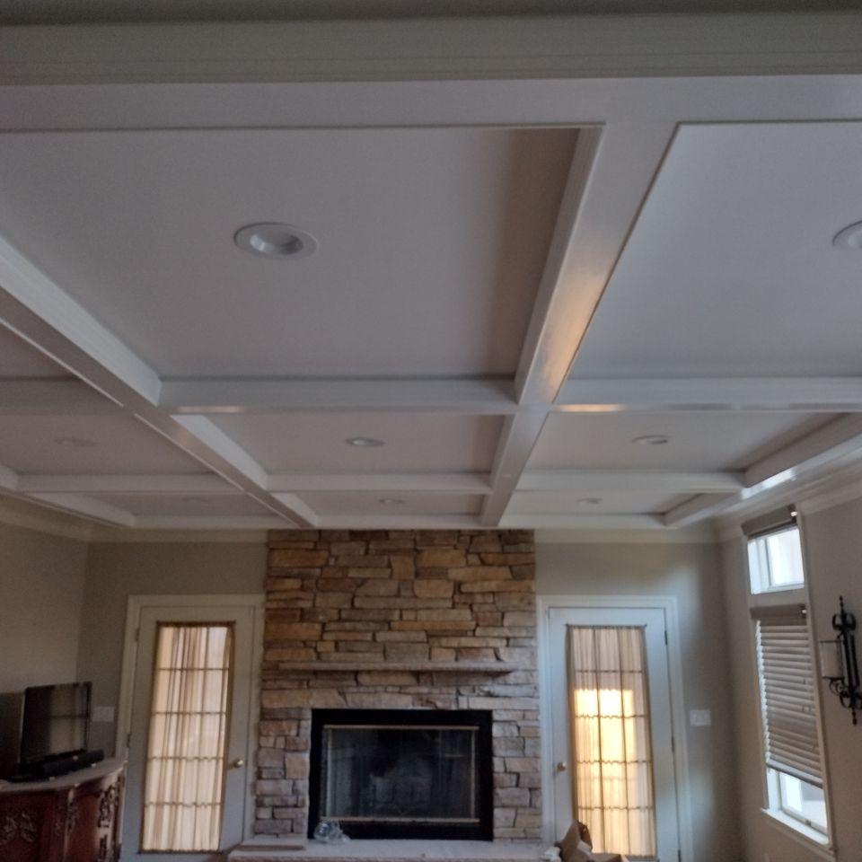 White ceiling paint job, done by Taurus Contracting Inc. of Suffolk County , NY