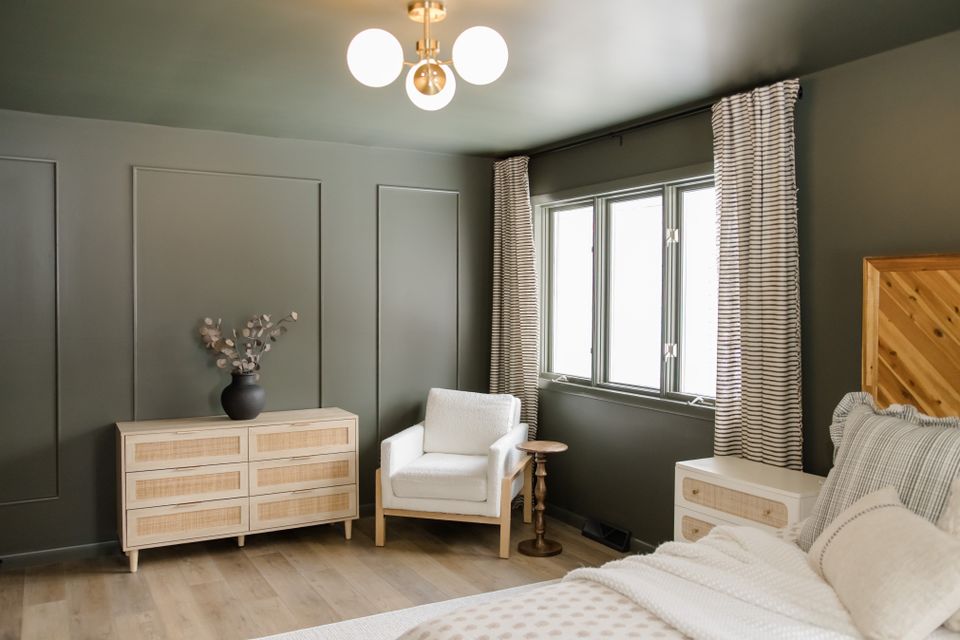 Color drench painting bedroom