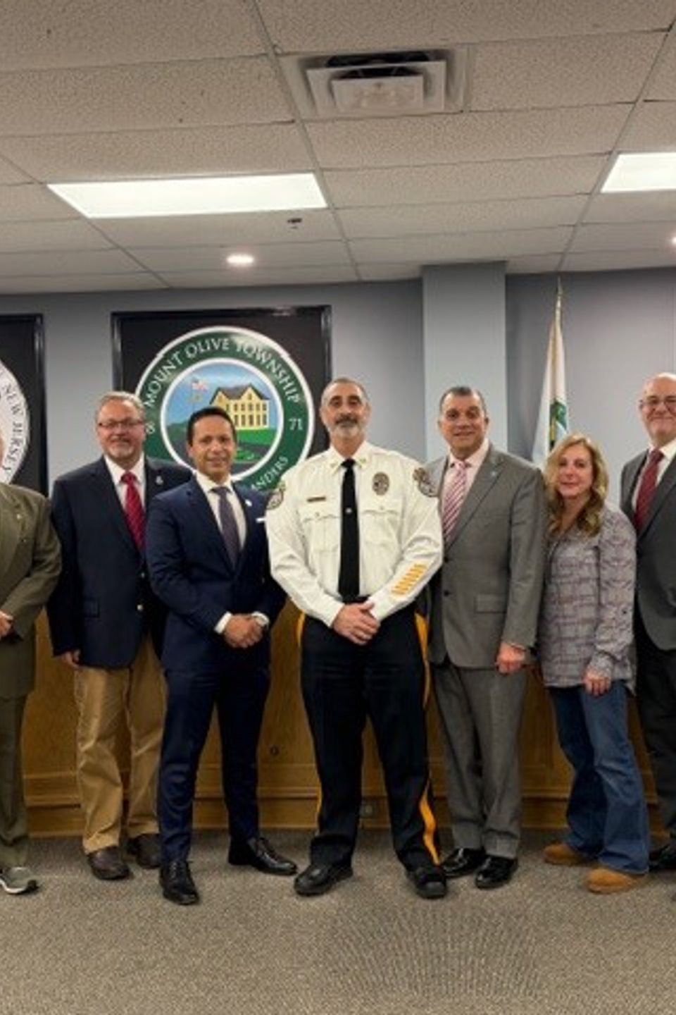 Chief with mayor and council gorup photo