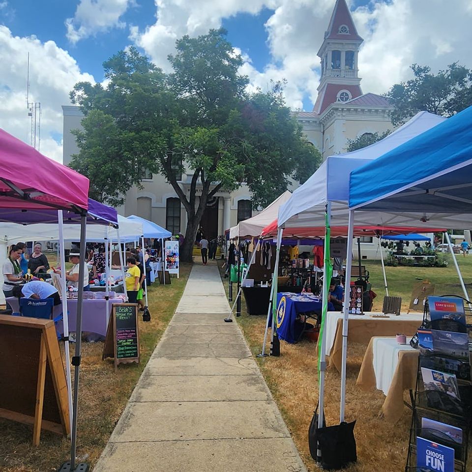 Market with courthouse