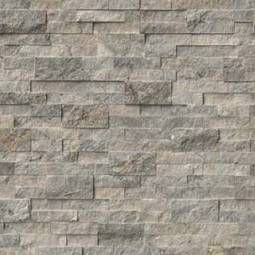 Silver travertine stacked stone panels