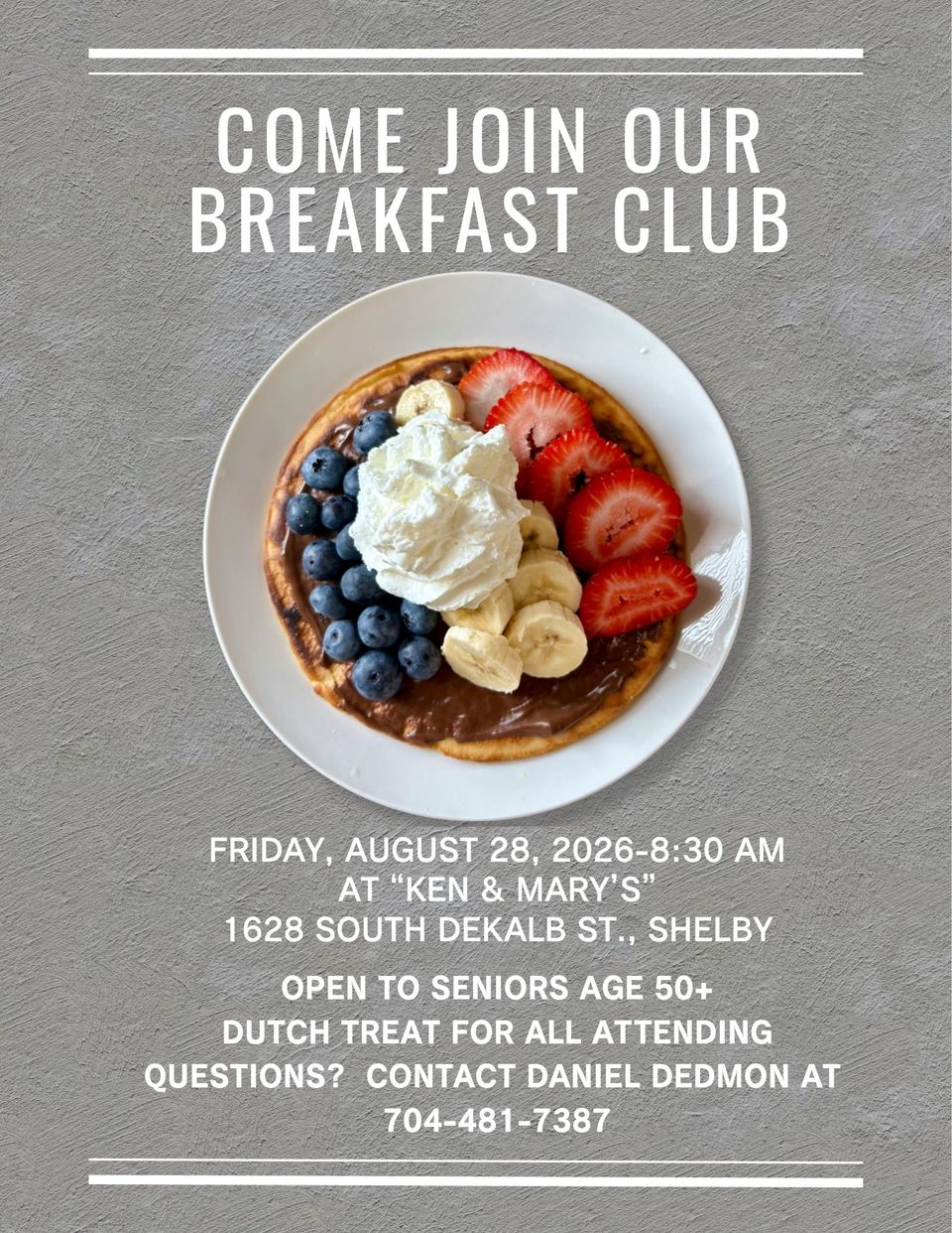 Poster breakfast club invitation august 2026