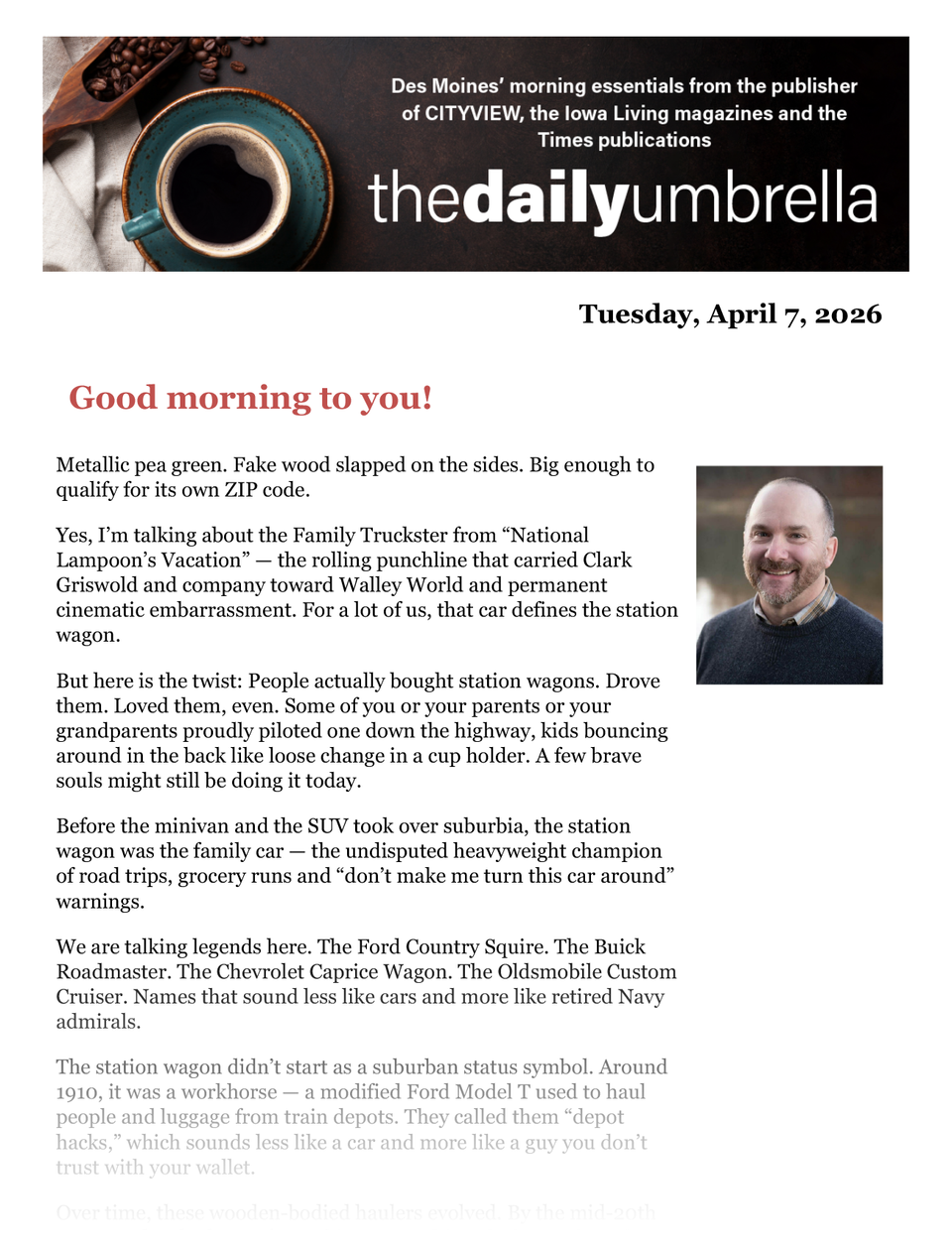 Daily umbrella april 7  iowa school book  instruction law back in effect  wonder bargain  cross a unit of data with a female pop 1