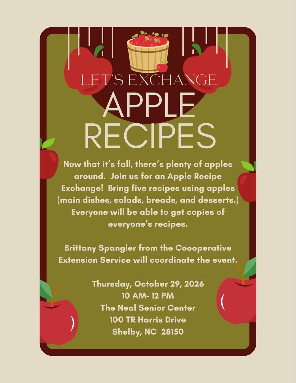Recipe exchange for october 2026