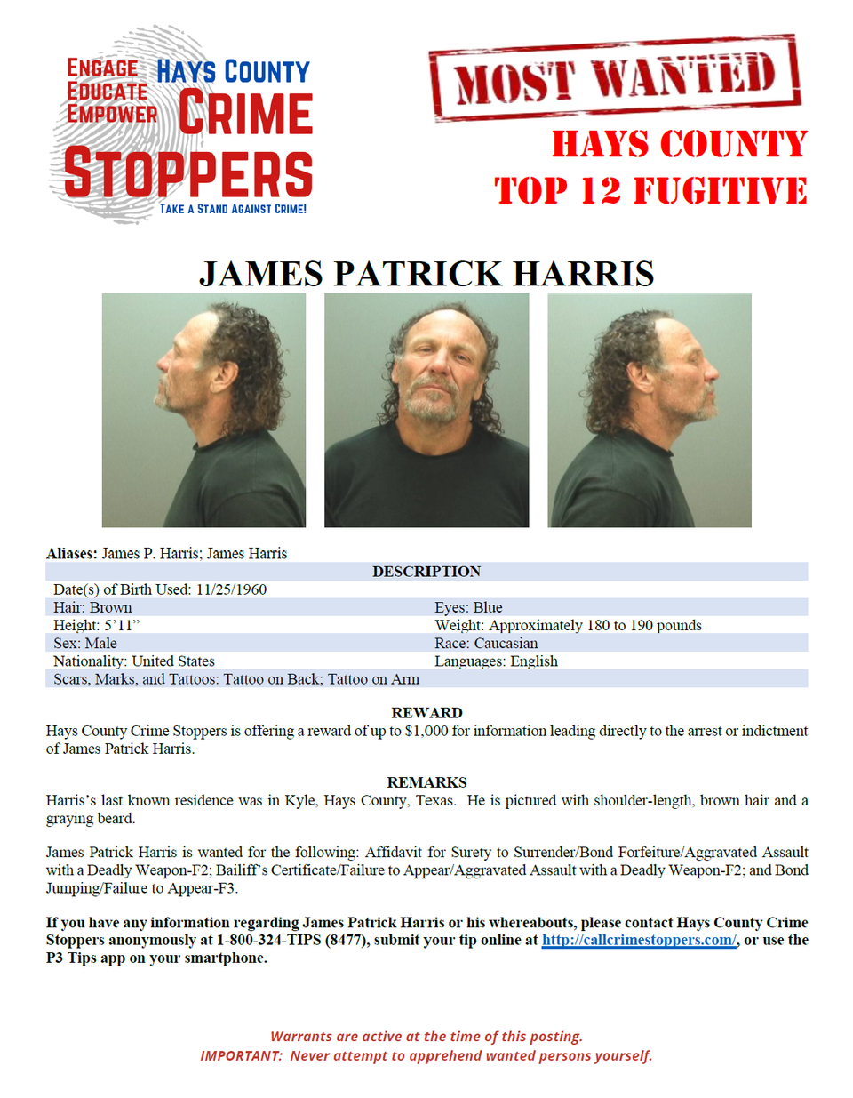 Harris most wanted poster