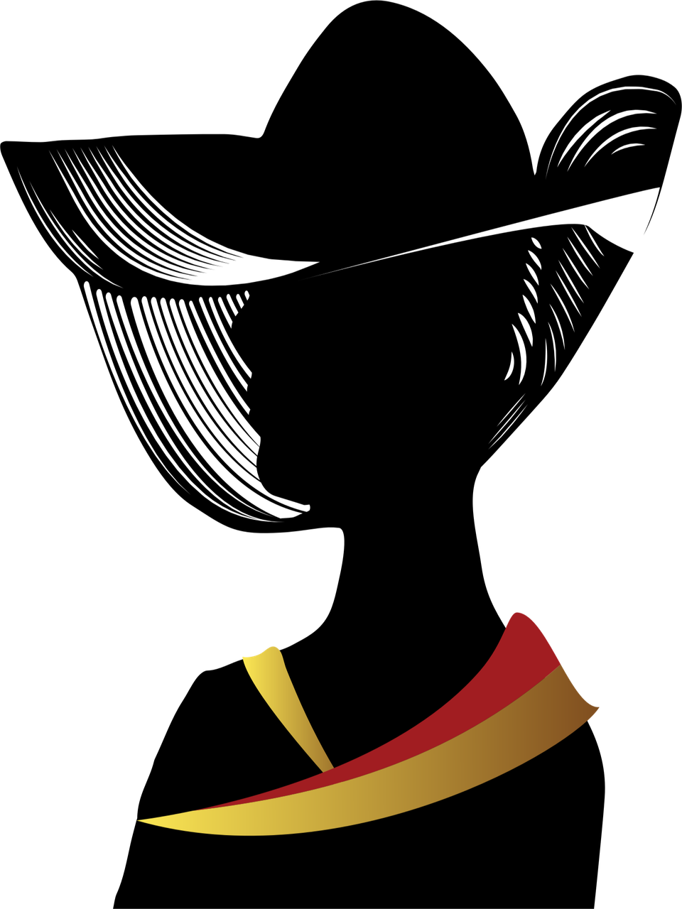 Black woman silhouette with big church hat