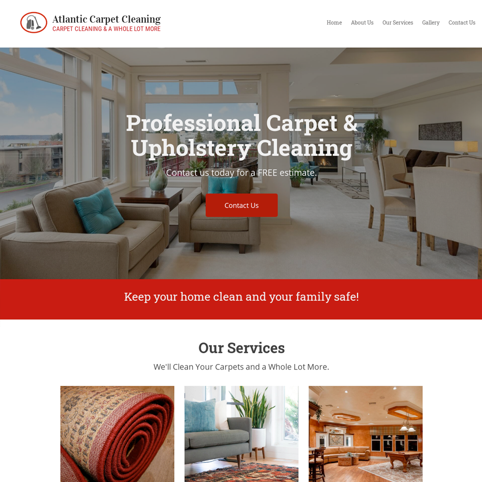 Carpet cleaning website design theme