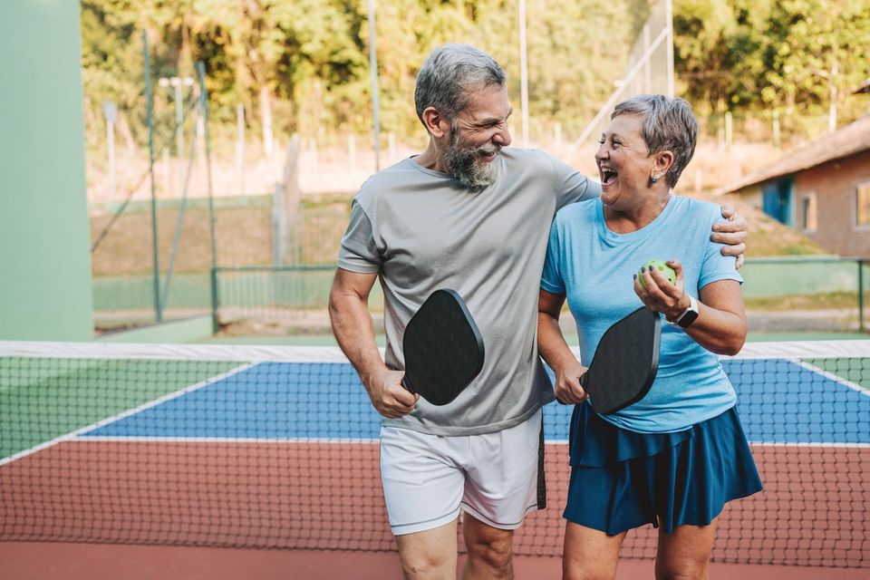 Seniors playing pickleball blog