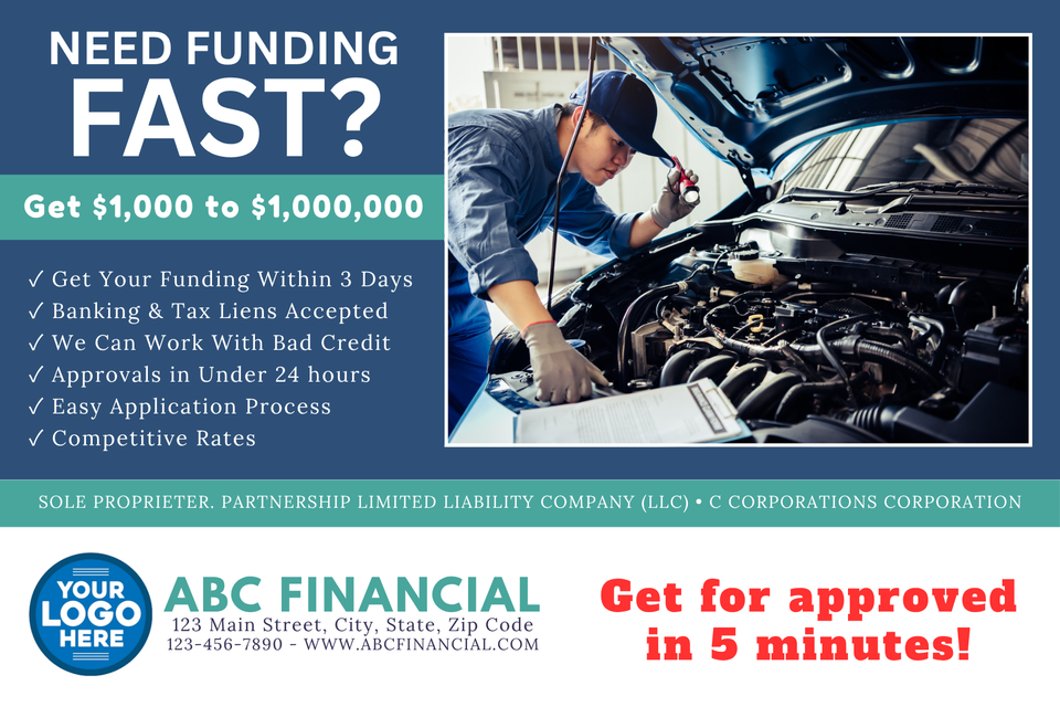 Business loan postcards