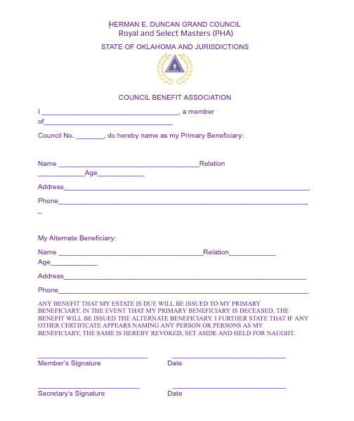 Hed council benefits association form 2026