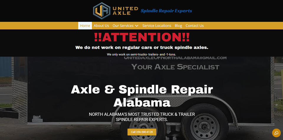 United Axle of North Alabama Website Built by North AL Social
