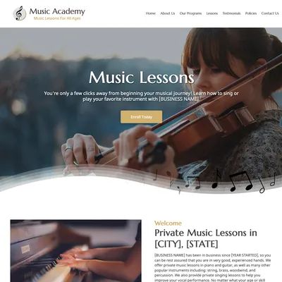Music instructor website design theme original