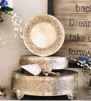 Cake stand silver round (1)