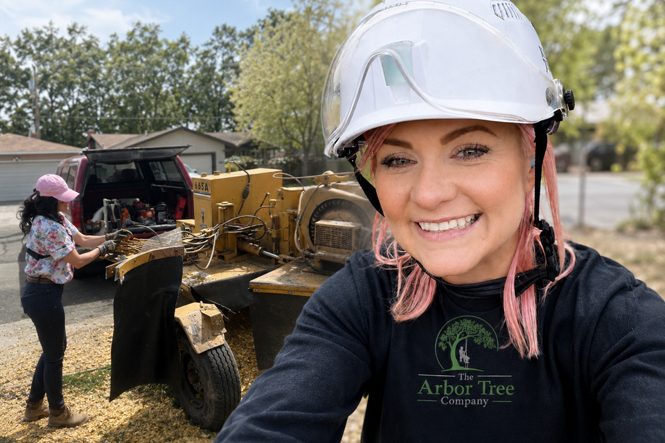 Family-owned tree care operations with Don's daughter assisting The Arbor Tree Service Company